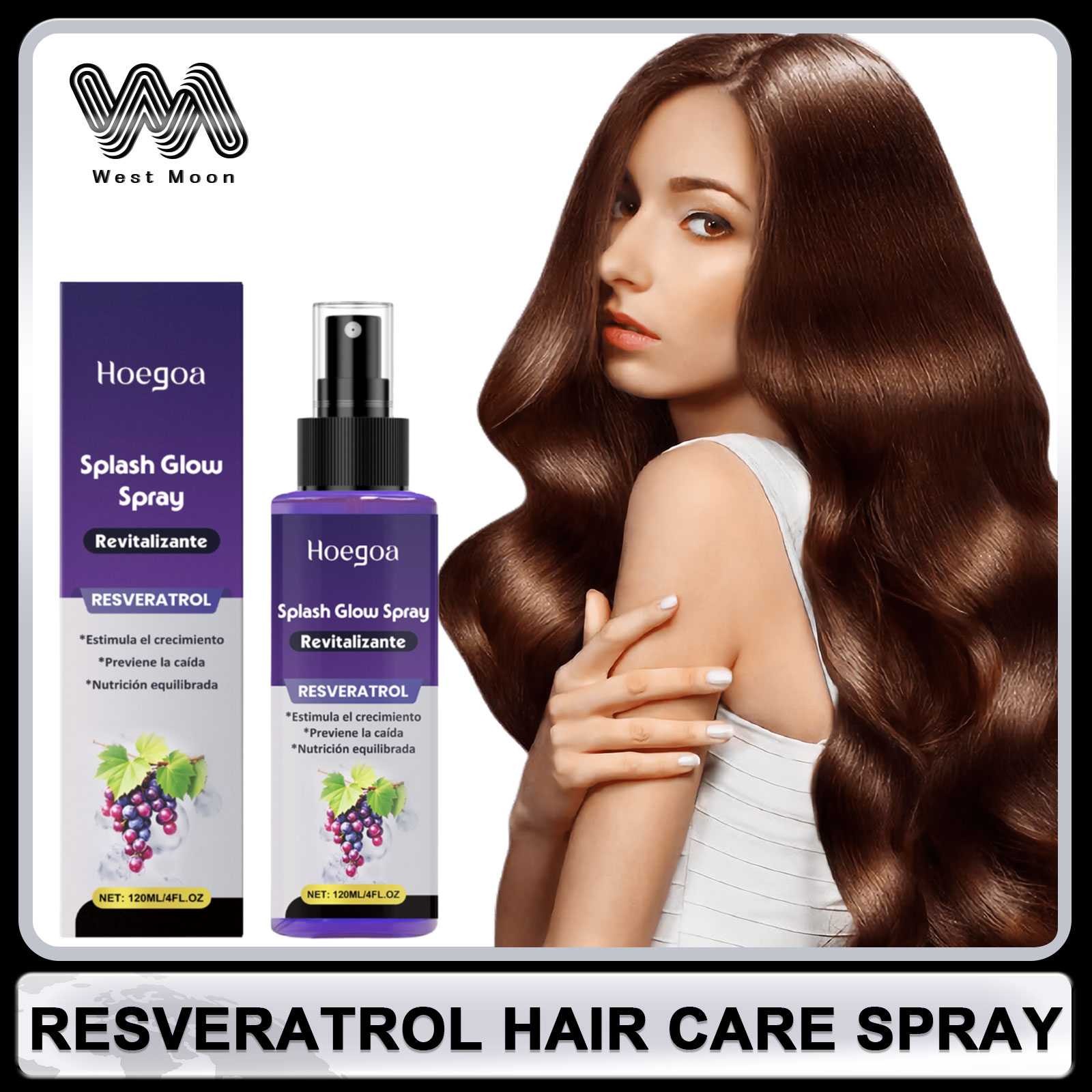 Hair Care Naturally - Resveratrol Haarverzorgingsspray Anti Kaalheid Haargroei Haarverdikking