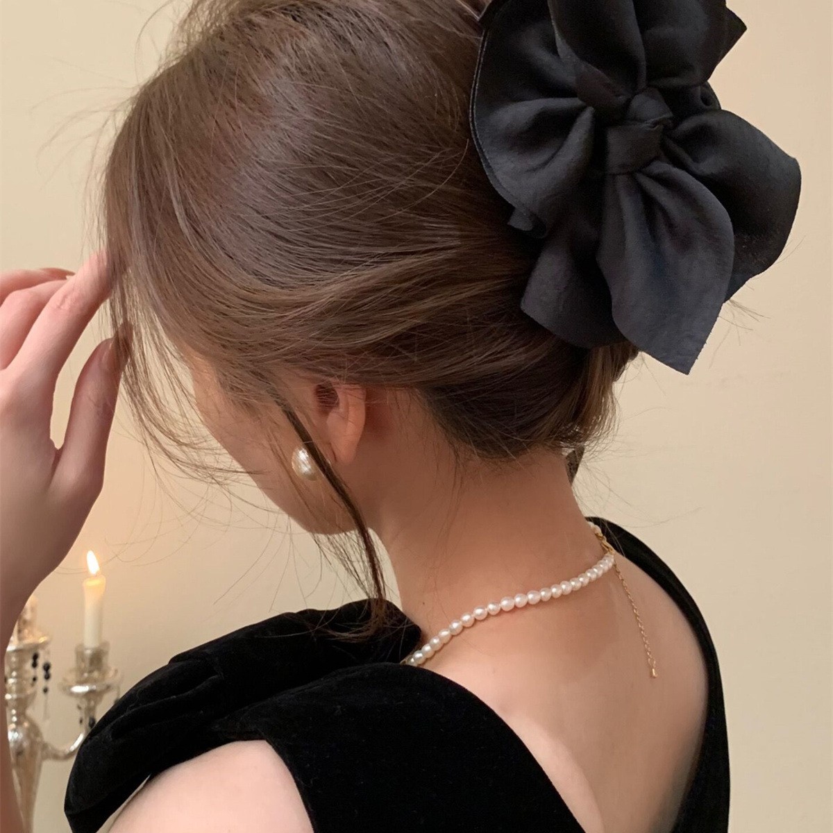 Hair Clip Claw Large - Nieuwe grote stoffen grote strik klem
