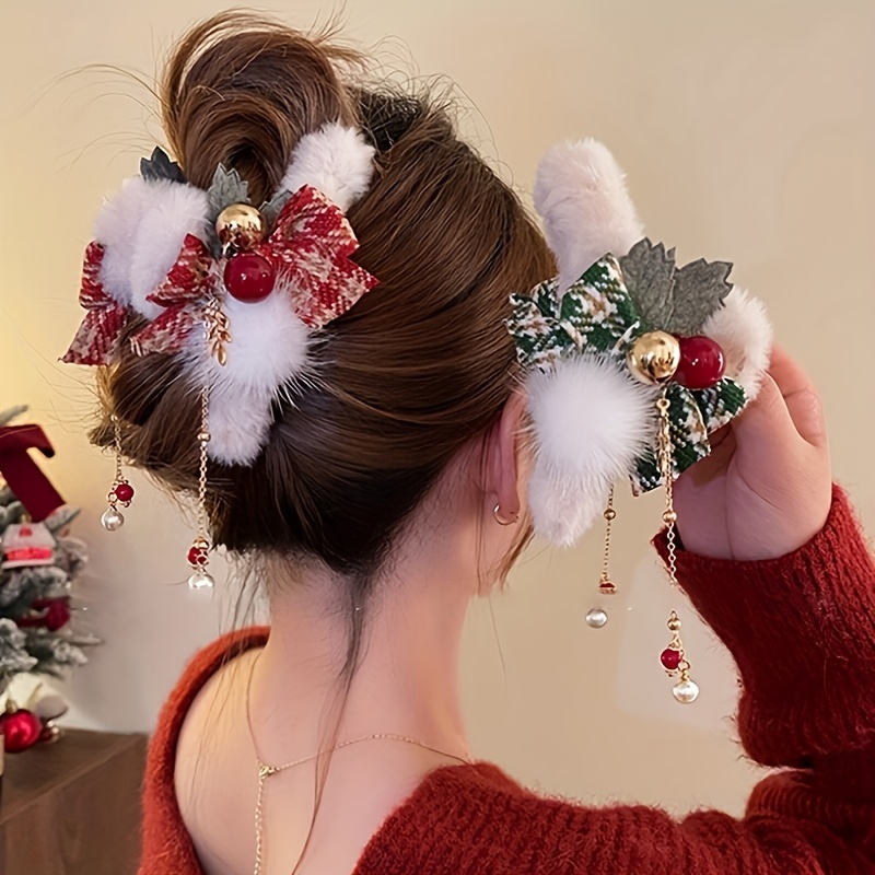1/2 stuks elegante kerst pluch - Hair Clip Claw Large recensie en prijs