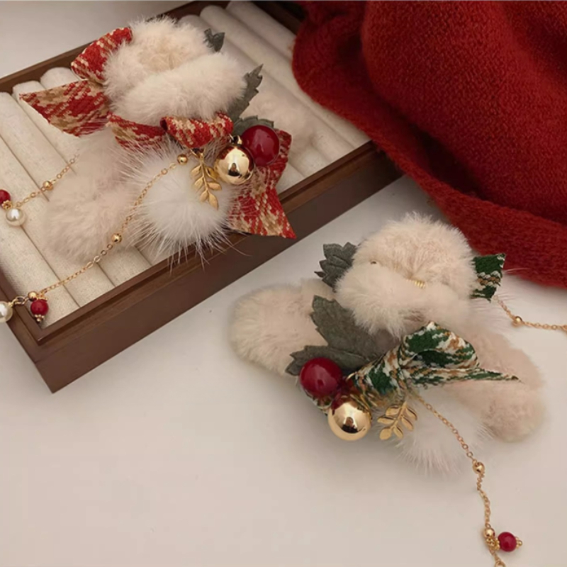 1/2 stuks elegante kerst pluch - Hair Clip Claw Large recensie en prijs