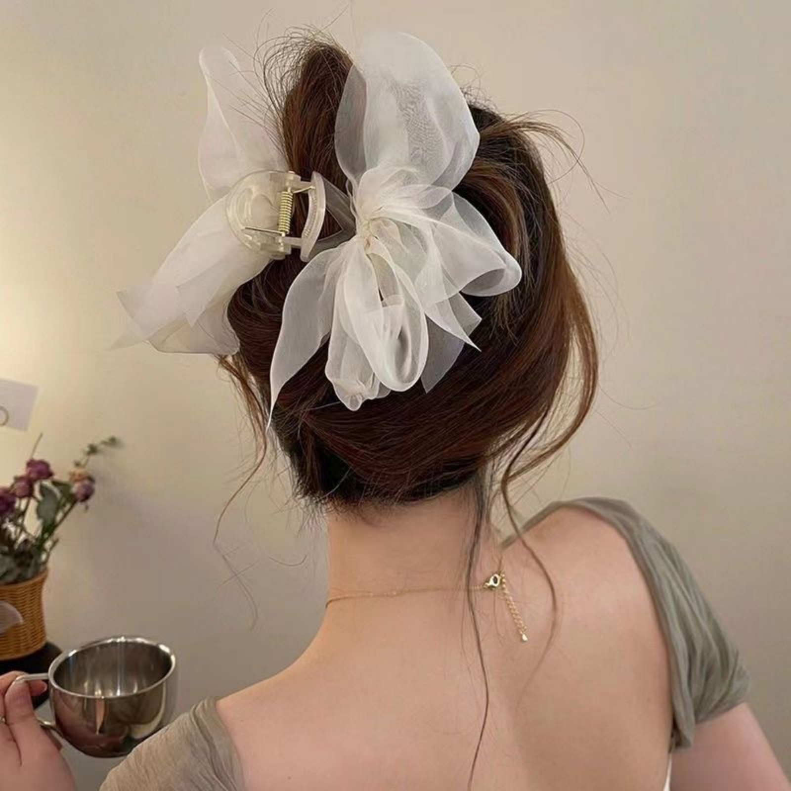 1PCFashion Mesh Tule Grote Boo - Hair Clip Claw Large recensie en prijs