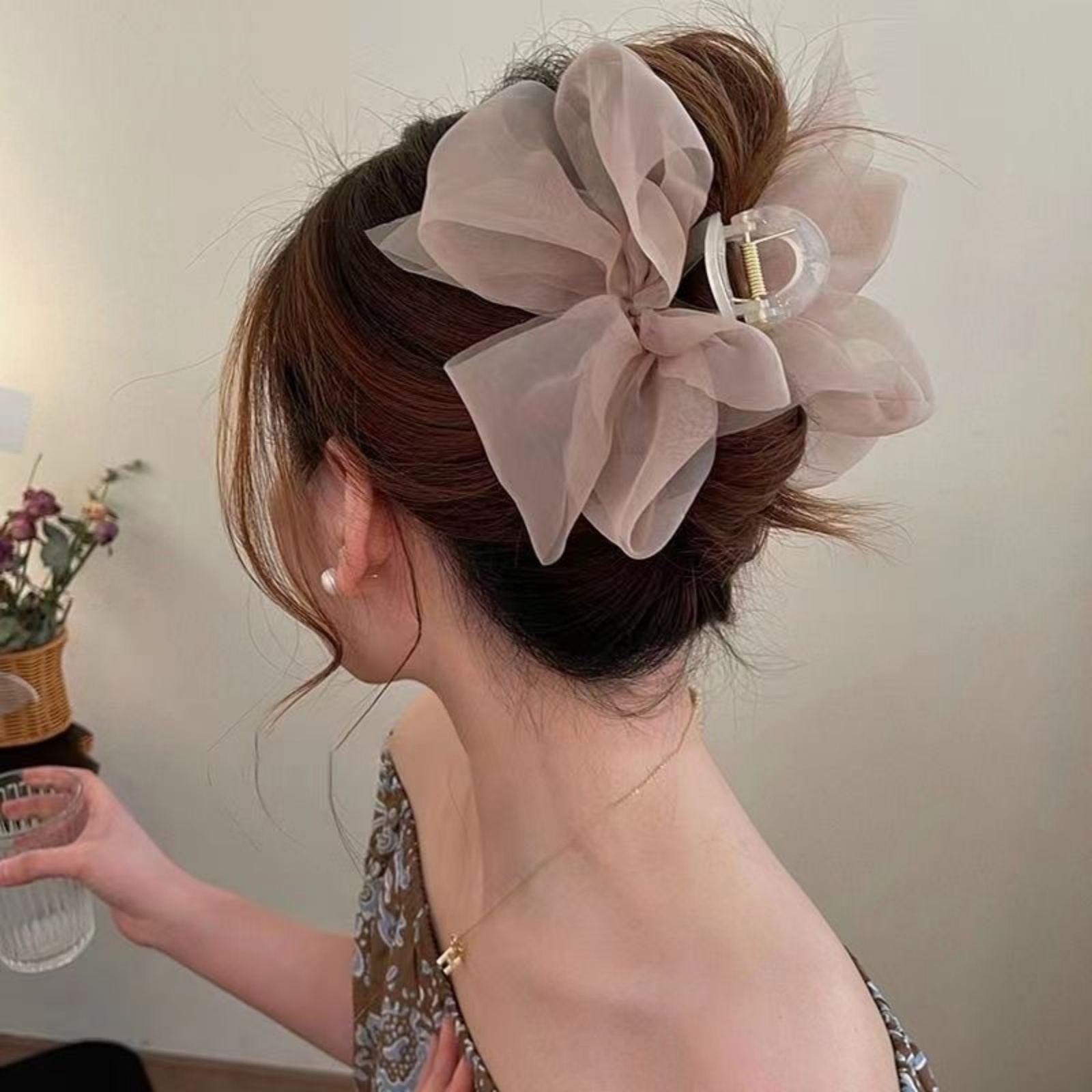 1PCFashion Mesh Tule Grote Boo - Hair Clip Claw Large recensie en prijs