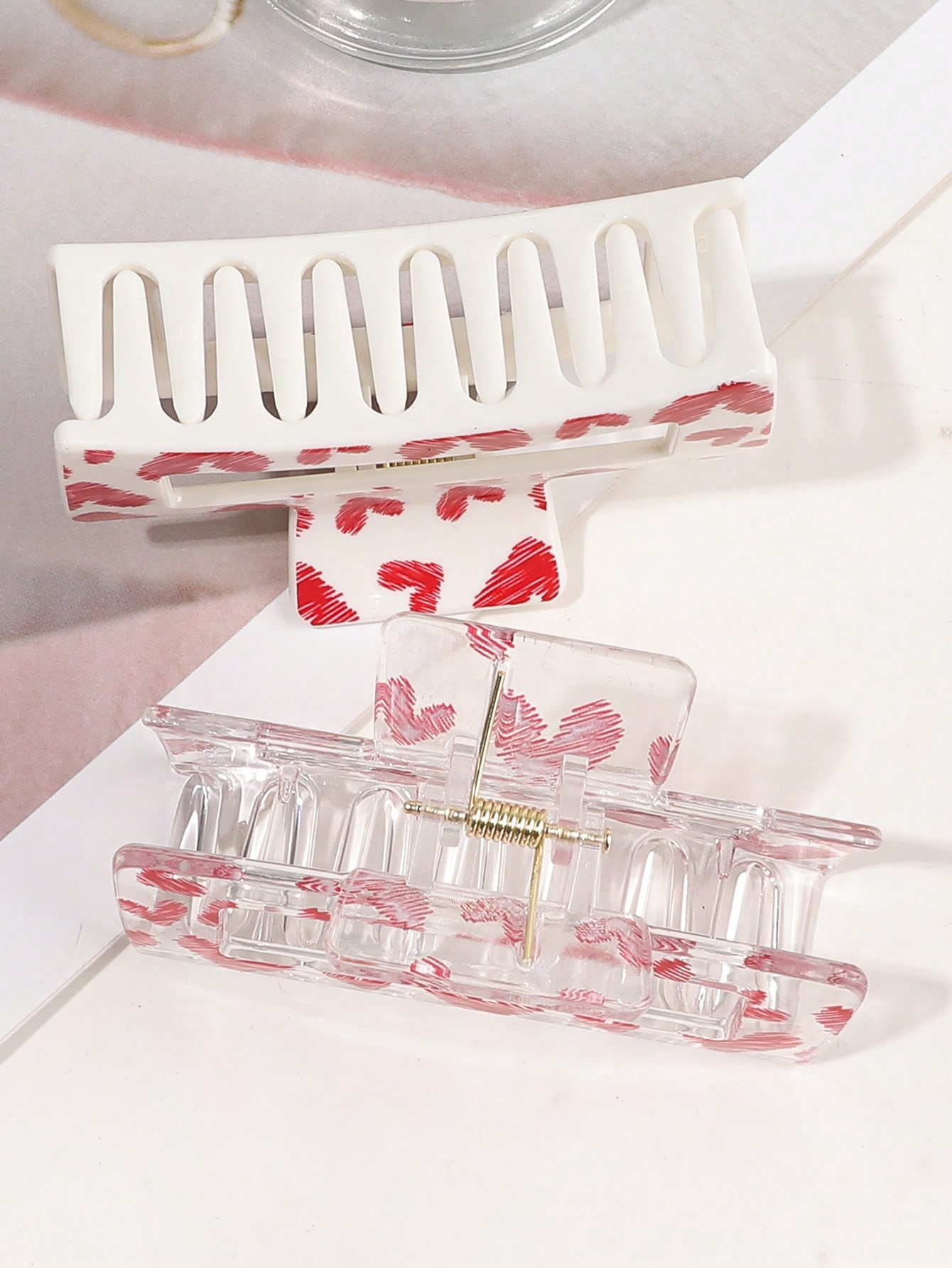 3 Stuks Roze Liefde Print Haar - Hair Clip Claw Large recensie en prijs